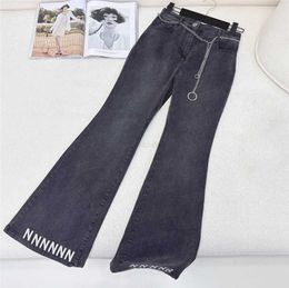 Women's Jeans Embroidered Jeans for Women Designer Letter Denim Pants Ladies High Waist Trousers Jeanaiok