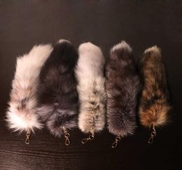 New Fashion Wolf Fox Tail Fur Keychains Unisex Pompom Pendant Car Keyring Holder Cute Key Chains Charm Bag Accessories Gifts G10197435409