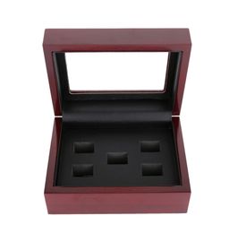 drop wooden display box championship ring collectors display case 5 slot1479230