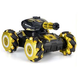 Electric/RC Car Car RC Tank Remote Control Gesture Toy 4WD Water Bomb Cannon Stunt Car Shooting 2.4G Drift Kids for Electric Children Boys Gift G240529