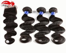 Hannah product Brazilian Hair Body Wave With Closure Cheap 3 Bundles Human Hair extensions Brazilian Hair With Closure Weave3446154