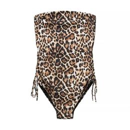 Women's Swimwear 2024 Zarb Spring/Summer New European and American Fashion Niche Leopard Print One Piece Swimsuit J240531