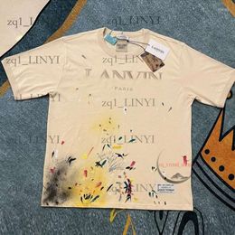 Men's T Shirts Men T-shirts Fashion Graffiti Splash-ink Print Short Sleeve T-Shirt Summer Wash Worn Out Spacious Top Tees XS-5XL