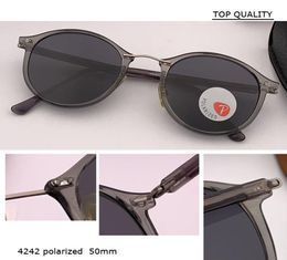 Retro Small Classic 4242 Vintage Round Polarized Sunglasses Men Brand Designer Sun Glasses Women Metal Frame Black Lens Driving UV5481446