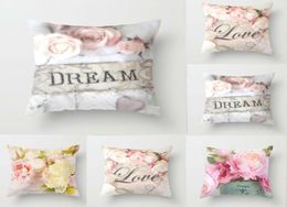 2020 Throw Pillowcases Rose Pattern Printed Cushion Cover Square Sofa Pillow Case Flower Cushion 45cm x 45cm Home Art Decor2729250