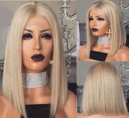 Celebrity Lace Front Wigs Orange Color Short Bob Cut Transparent Lace Blonde European Virgin Remy Human Hair Full Lace Wig 4693518