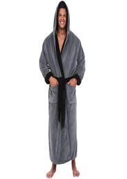 Men039s Sleepwear Plus Size Winter Lengthened Plush Shawl Bathrobe Homewear Clothes Male Solid Colour Long Sleeved Robe Coat Wit7343752