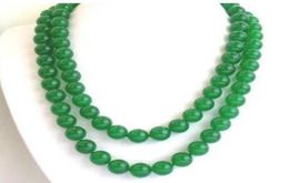 Fashion Women039s Natural 8mm Green Jade Round Gemstone Beads Necklace 50039039 Long3996489