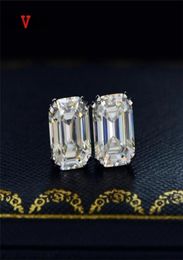 OEVAS Classic 925 Sterling Silver Created Gemstone Diamonds Earrings Ear Studs Wedding Bride Fine Jewelry Whole 21081791267034099463