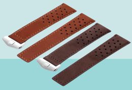 genuine leather watchband for men039s watch strap with folding buckle 20mm 22mm Gray Black Brown cow leathr Band 22052779019