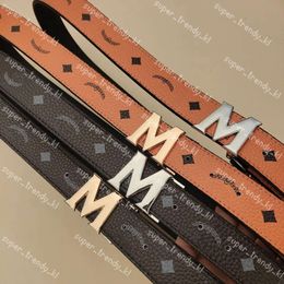 Mcmc Belt Man Luxury Designer Belt Buckle Fashion Genuine Leather Women Belts For Men Letter Double Big Gold Silver Classical 864