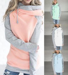 Double Hood Hoodie Sweatshirt 2018 Women Autumn Long Sleeve Side Zipper Hooded Tops Casual Patchwork Pullover Female Size 3XL9087345