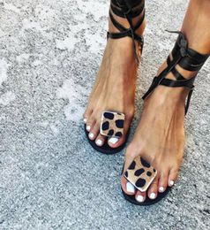 2020 Summer Strap Sandals Women039s Flats Open Toe Leopard Casual Shoes Rome Plus Size 35439306071