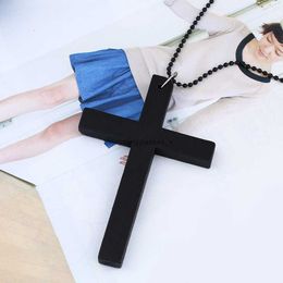 2024 Fashion Cross Necklace wooden simple versatile sweater chain accessories nkd44