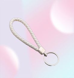 PU Leather Braided Woven Rope Keychain DIY Bag Pendant Key Chain Holder Key Car Trinket Keyring For Men Women Gift Jewelry7603442