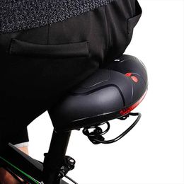 Bike Seat Bicycle Saddle with Taillight Mountain Cushion Bicycle Big Butt Widened Soft Saddle Comfortable Seat Bike Accessories 240523