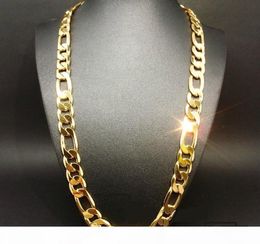 P New Heavy 94g 12mm 24k Yellow Solid Gold Filled Men 039 S Necklace Curb Chain Jewellery 2045748