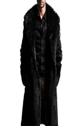 Mens Warm Plus Thickening Long Coat Jacket Faux Fur Parka Outwear Cardigan winter boy male fashion gentleman style Faux Fur coat2970720
