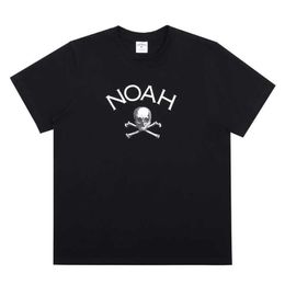 Men's T-Shirts Men Women Fashion Versatile NOAH T-shirt Retro Skeleton Bone Print Casual Short Sleeve Classic Black White Noah Top Tee T240531