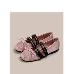4cm Dahili Yüksek Artış Mary Jane Kadın Ayakkabıları Küçük İlkbahar/Yaz Işık Kesme Renk Ballet Balesi Ayakkabıları