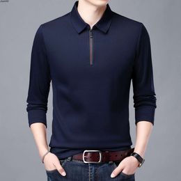 Fashion Spring and Autumn Business Long Sleeve Pullover Bottoming Shirt Mens Long Sleevelj4g.