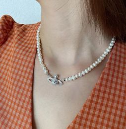 Planet pearl short necklace female 925 sterling silver jewelry niche ins style luxury choker birthday gift 20101356001601361297