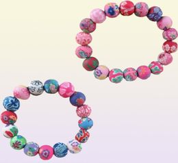 The New Listing Fashion Polymer Clay Beads Lava Stone Bracelets Whole 20pcs Bohemian Beaded Bracelets Kid039s Gift Bracl5229040