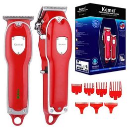 Scissors Shears Kemei combo kit electric hair clipper professional hair trimmer for men adjustable beard haircut machine rechargeable G240529