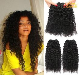 7A Brazilian Virgin Human Kinky Curly Hair Extension Brazilian Peruvian Malaysian Indian Human Hair Weave Bundles Machine Double W4018901