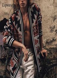 Casual Mens Cardigan Tops Autumn Long Sleeve Pocket Design Outerwear Vintage Pattern Print Slim Jacket Coats Men Streetwear 2201153713035
