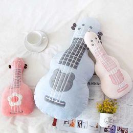 Plush Dolls Creative Guitar Pillow Stuffed Plush Simulation Musical Instrument Ukulele Toy Kids Educate Toys Birthday Christmas Gift for Kid Y240601LF6U