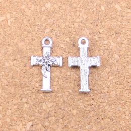 171pcs Antique Silver Bronze Plated cross flower Charms Pendant DIY Necklace Bracelet Bangle Findings 20 11mm 222n