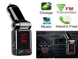 BC06 Bluetooth Car Kit Wireless FM Transmitter MP3 Player Hands USB charger with double USB charging 5V2A LCD U disk2407088