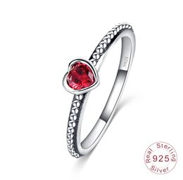 Real 925 Sterling Silver Wedding Rings for Women Silver White Red Pink diamond Rings Ladies Engagement Jewellery Gift8785325