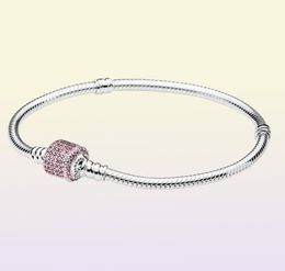 Signature Clasp Bracelet Fancy Pink Cz Authentic 925 Sterling Silver Fits European Style Jewellery Charms & Beads Andy Jewel 590723CZS6258416