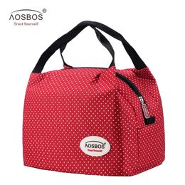 Aosbos Fashion Portable Insulated Canvas Lunch Bag Thermal Food Picnic Lunch Bags for Women Kids Men Cooler Lunch Box Bag Tote 240601
