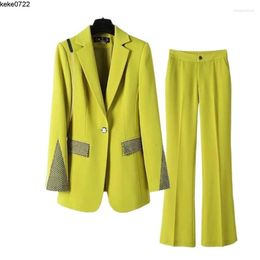 Womens Two Piece Pants Women Prom Office Trousers Suit Sequin Blazer Jacket Coat Top And Pant Set Matching Outfit Ladies Work Clothing