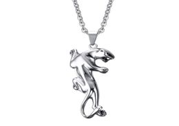 High Polished Wild Mens Womens Creative Titanium Steel Smooth leopard Cheetah Pendant Necklace Animal Jewelry3452290
