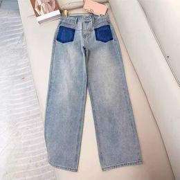 2024 Free Shipping Fashion Loose Straight Patches Women's Jeans Designer Women's Denim Pants 6019