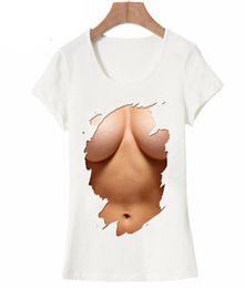 Big Boobs Sexy Stomach Pack Abs print T shirt women039s short sleeve Summer Creative Pattern Funny Female Modal Tops novelty Te2341396