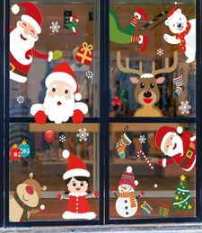 2020 Merry Christmas Window stickers Christmas Decorations For Home Wall Glass Stickers New Year Home Decor HH936105421031