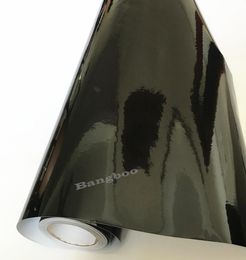 3 layers 152x18m Waterproof Gloss Black Car Vinyl Wrap Glossy Candy Colored Car Body Vinyl Wrapping Sticker5341782