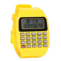 Calculators Handheld Pocket Calculator Watch Unsex Silicone MultiPurpose Date Time kids Electronic Wrist Calculator Watch Exam Tool
