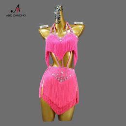 Stage Wear New Latin Dance Skirt Competition Sexy Cocktail Performance Dress Ball Party Female Clothes Ladies Women Line Suit Prom Come Y240529