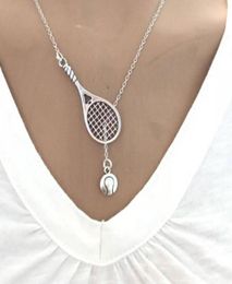 Pendant Necklaces Lariat Style Tennis Necklace Stainless Steel Sports Jewelry Back To School Trends Racket Y Gift 3 ColoursPenda7456041