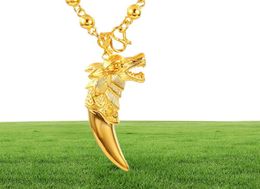 Hip Hop Style Fashion Mens Pendant Wolf Shaped 18k Yellow Gold Filled Big Heavy Pendant Jewelry Gift11125207440910
