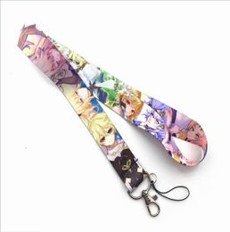 Casual Anime genshin impact Keychain Lanyards straps Bag Badge Holder ID Card Pass Gym Mobile Phone Badges Holders Key Strap1150555
