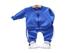 Spring Autumn Children Active Clothes Suit Baby Boys Girls Pocket Zipper Jacket Pants 2Pcssets Toddler Clothing Kids Tracksuits L1208923