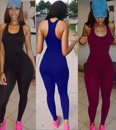 Whole 2016 New Fahison Women Sleeveless Jumpsuit Sexy Solid Bandage Jumpsuit Evening Club Wear For Sexy Lady9682895