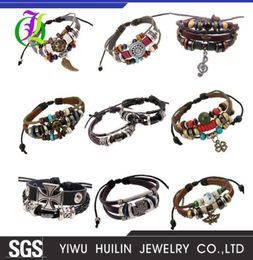 whole JTHY005 Yiwu Huilin Jewelry Multilayer beads of beaded cat eye stone riveted music symbol accessories handwoven punk b9415372